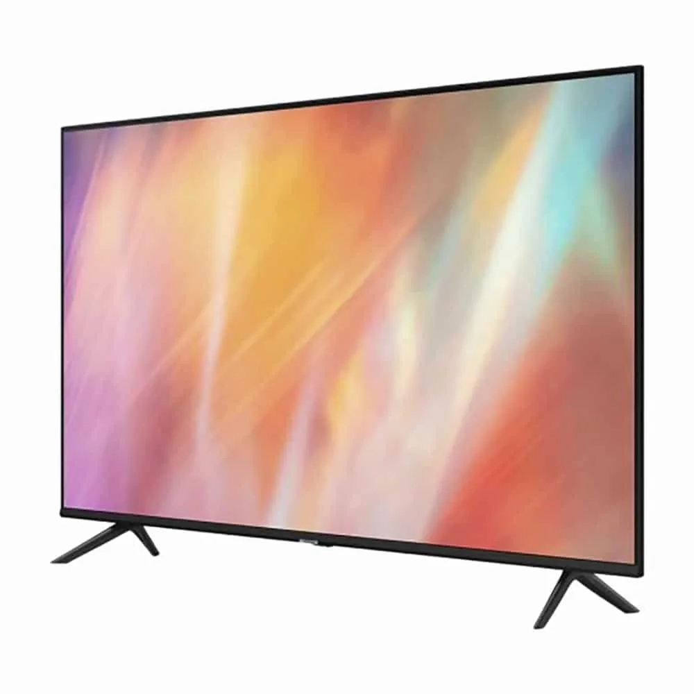 Televisor UHD Samsung de 65\" con modelo UN65AU7090PXPA, ofrece una experiencia visual inigualable con su resolución Ultra HD. Adquiérelo con cuotas desde 47.93