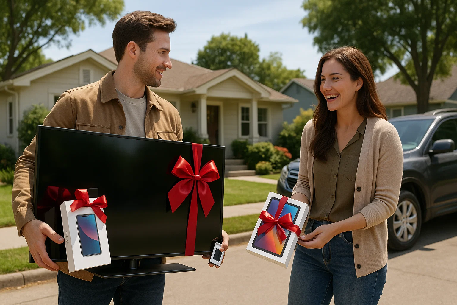 intercambio de regalos tecnológicos comprados con Crédito Favorito